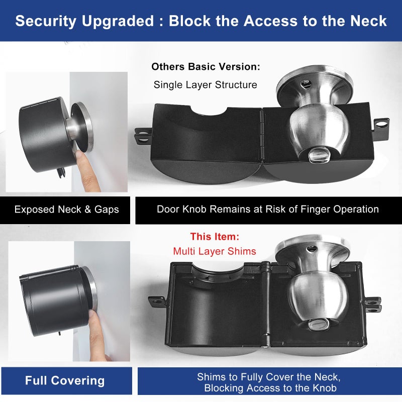 MOSECYOU Door Knob Locking Cover with Padlock, Heavy Duty All Metal Version, Adjustable Design, Lockout Device to Disable Doorknob, Prevents Turning & Block Keyhole Access, Safety for Child/Elderly - Image 4